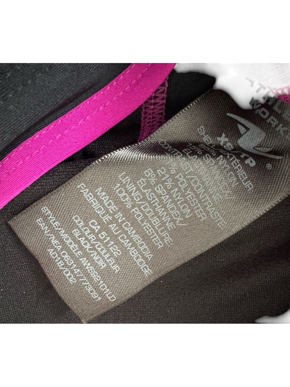 Athletic Works NWT Swim Tankini Top Black Grey Pink Racerback XS/TP - Picture 10 of 10